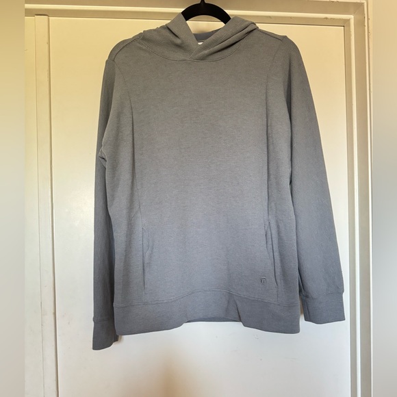 Tommy John Zen waffle knit hooded sweatshirt color, Quiet Shade Size Medium - Picture 3 of 13